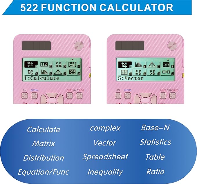 Scientific Calculators for College Students, IPepul Pink Desktop Math Solar Calculator with Notepad,991EX Type-C Rechargeable 552 Functions, School Supplies for Middle High School and Students(Pink)-DeskLoop Office