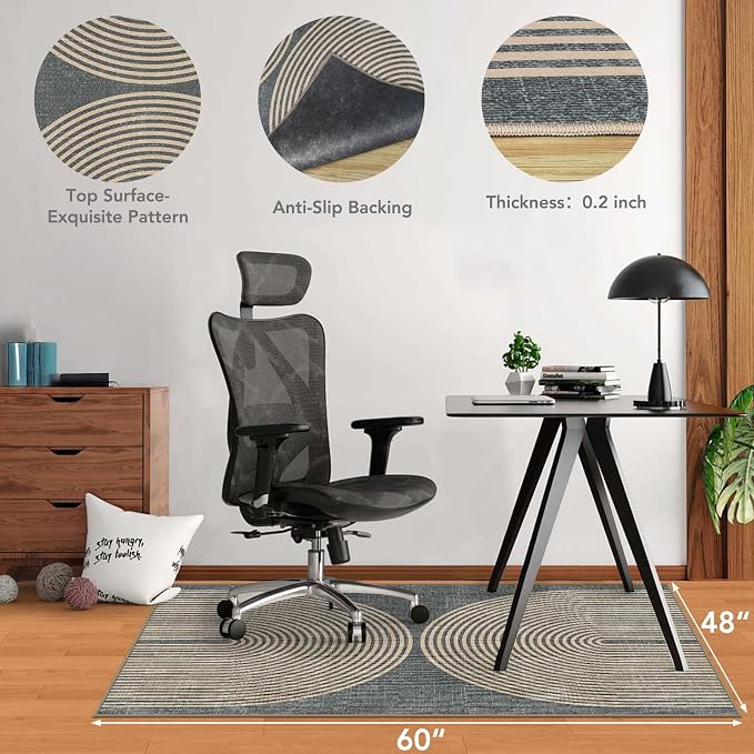 Office Chair Mat for Hardwood Floor&Tile Floor, Under Desk Rug for Rolling - Image 2