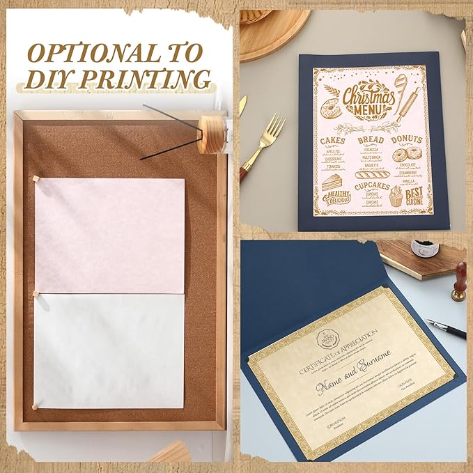 Epakh 200 Sheets Old Age Parchment Paper 8.5 x 11 Inch Standard Letter Vintage Colored Old Parchment Semblance Double Side Printing Paper (Mixed Color)-DeskLoop Office