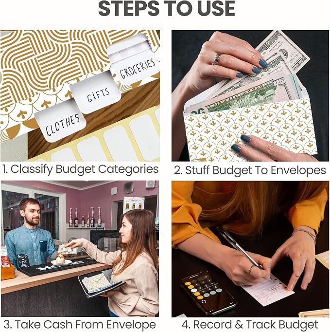 Three Way Cut Cash Envelope Wallet Azure All in One Budget System RFID Blocking - Image 6