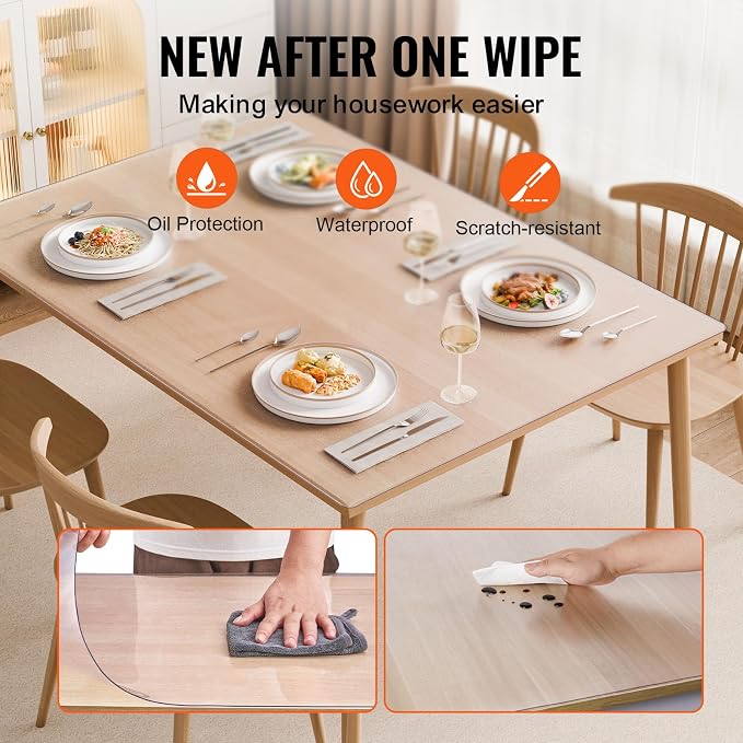 VEVOR Plastic Table Cover, 24 x 48 Inch 1.5 mm Thick Frosted PVC Desk Mat - Image 4