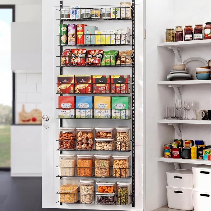 ElegantArray 8-Tier Pantry Door Organizer, Over The Door Pantry Organizer Rack by Unknown