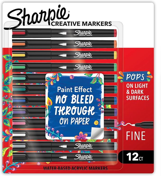 Sharpie Creative Markers, Water-Based Acrylic Paint Markers, Fine Tip - Image 8