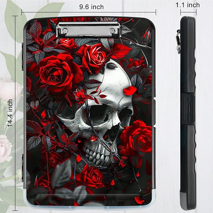 Red Rose Skull A4 Clipboard - Image 3