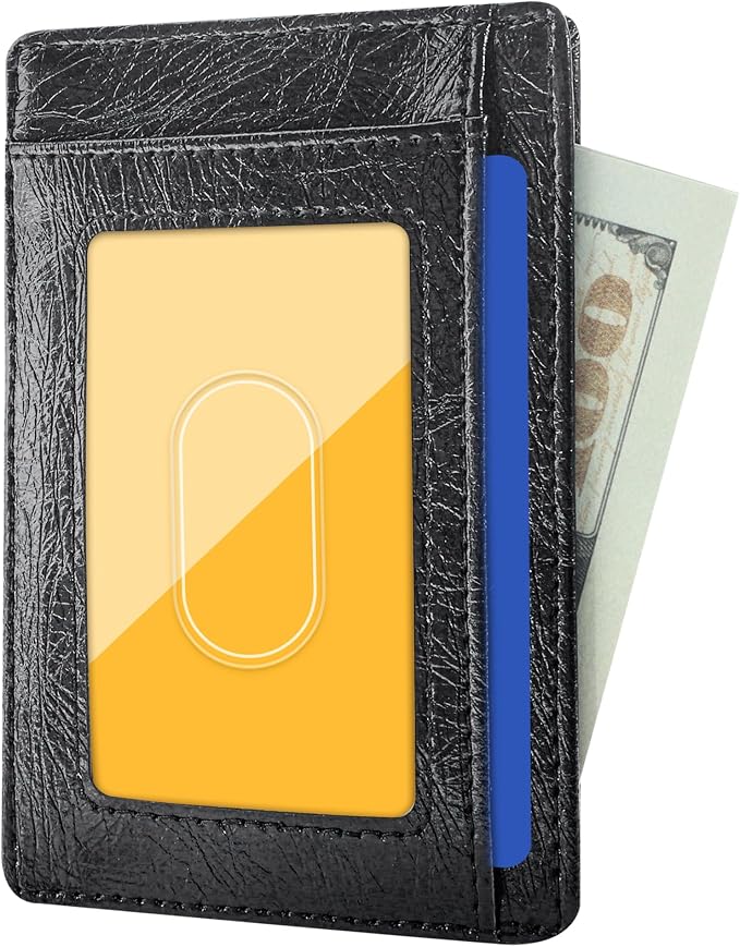 Travelambo Slim Wallet Front Pocket Minimalist Leather RFID Blocking Medium Size - Image 2