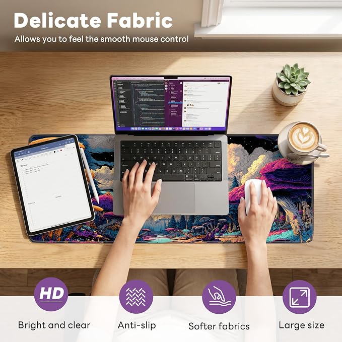 Desk Mat, Big Desk Pad, 31.5x11.8 Inches Extended Big Gaming Mouse Pad - Image 2