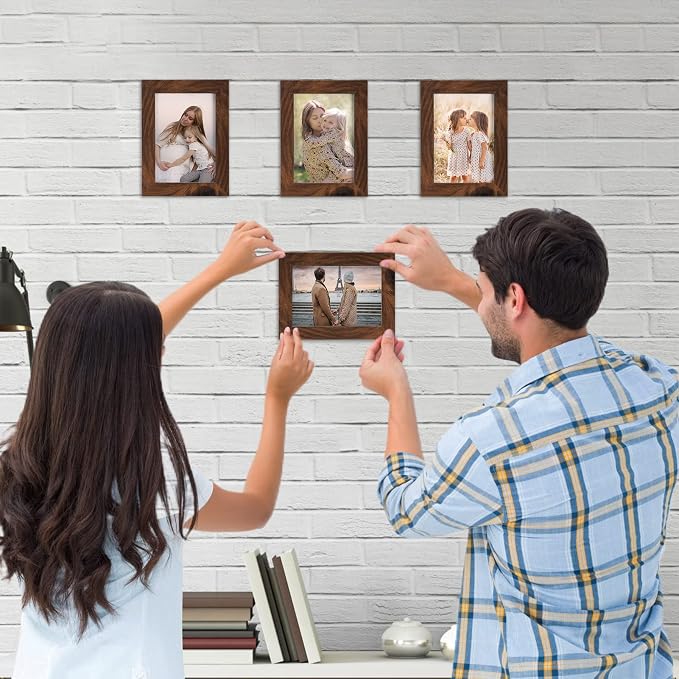 Giftgarden 3.5x5 Picture Frame Brown 12 Pack, Rustic Walnut 3.5 x 5 Photo - Image 4