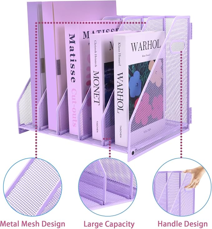 Desk Organizers, Metal Magazine File Holder - Image 3
