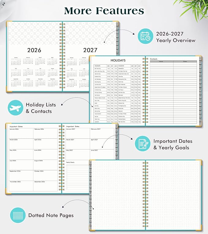 Planner 2026-2027, 18 Months Weekly and Monthly Hardcover Planner, January 2026 - Image 6