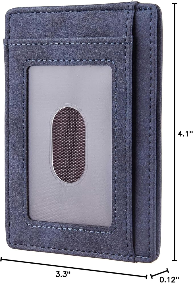 Travelambo Slim Wallet Front Pocket Minimalist Leather RFID Blocking Medium Size - Image 5