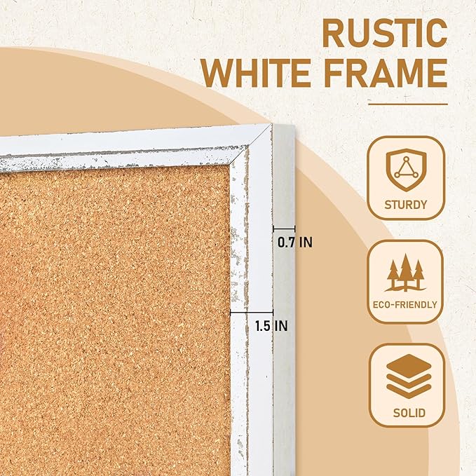 DOLLAR BOSS White Cork Board for Wall - Image 4