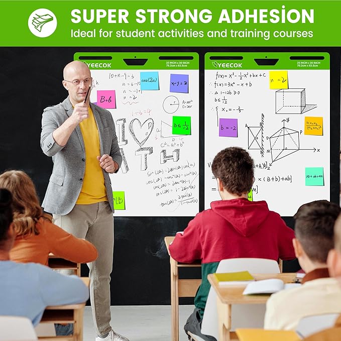 Sticky Easel Pad 25 in x 30 in, 30 Sheets/Pad, 4 Pads/Pack, Sticky Flip Chart Paper for Teachers, Super Sticking Power & Bleed-Resistant-DeskLoop Office