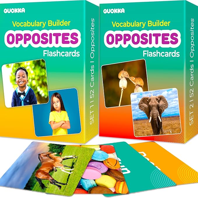 QUOKKA 104 Opposites Vocabulary Flash Cards by QUOKKA