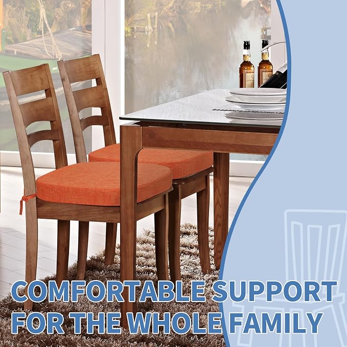 BUYUE Thickened 2.5" Friendly Woven Fabric Dining Chair Cushion, U-Shape High - Image 2