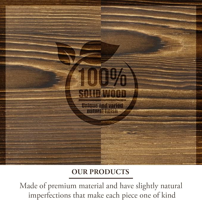MyGift Rustic Burnt Solid Wood and Industrial Matte Black Metal Magazine - Image 4