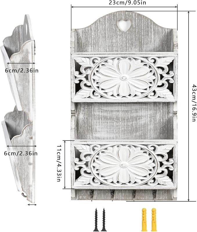 2-Slot Mail Organizer Wall Mount - Image 6
