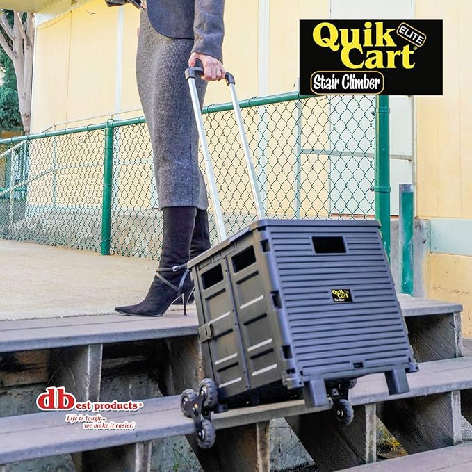 dbest products Quik Cart Elite Stair Climber Wheeled Rolling Crate Teacher - Image 8