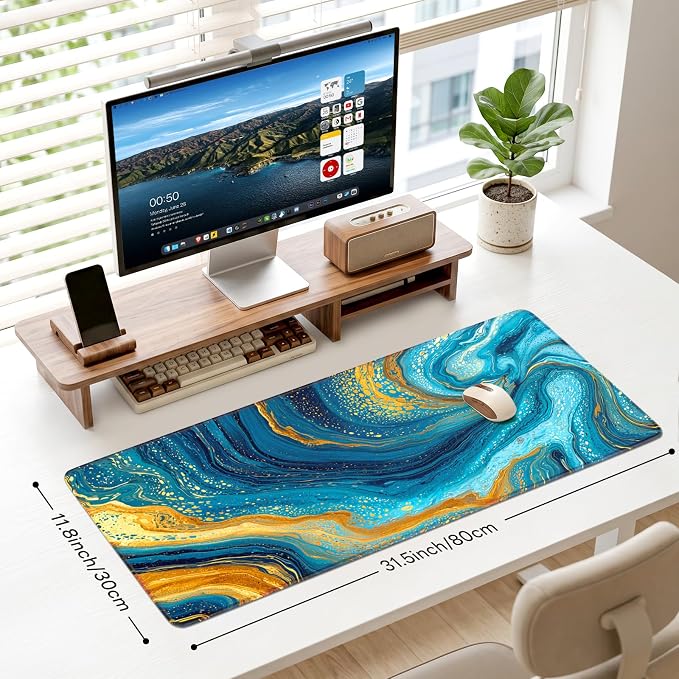 Desk Mat, Big Desk Pad, 31.5x11.8 Inches Extended Big Gaming Mouse Pad - Image 3