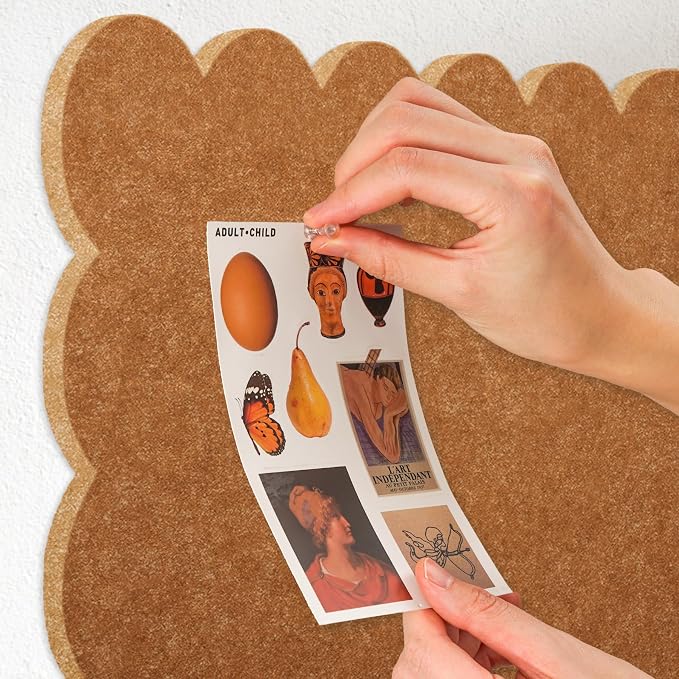Lightomorrow Scalloped Bulletin Board, 24 x 18 Inches Felt Pin Board - Image 4