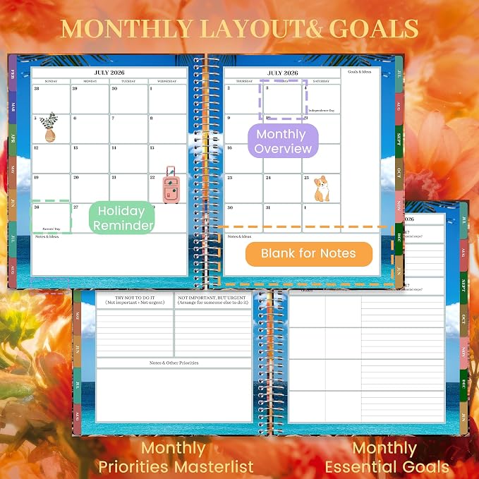 CAGIE Planner 2026-2027 18 Month July 2026-Dec 2027 Hourly Daily Calendar - Image 4