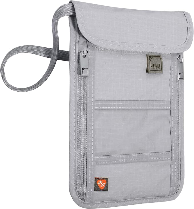 Lewis N. Clark RFID Blocking Stash Neck Wallet, Travel Pouch + Passport Holder by LewisNClark