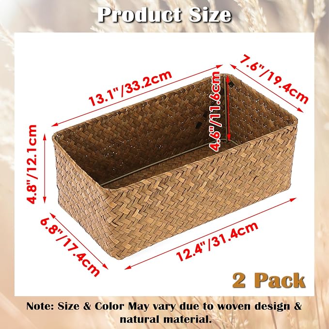 Set of 2 Wicker Storage Baskets - Image 2
