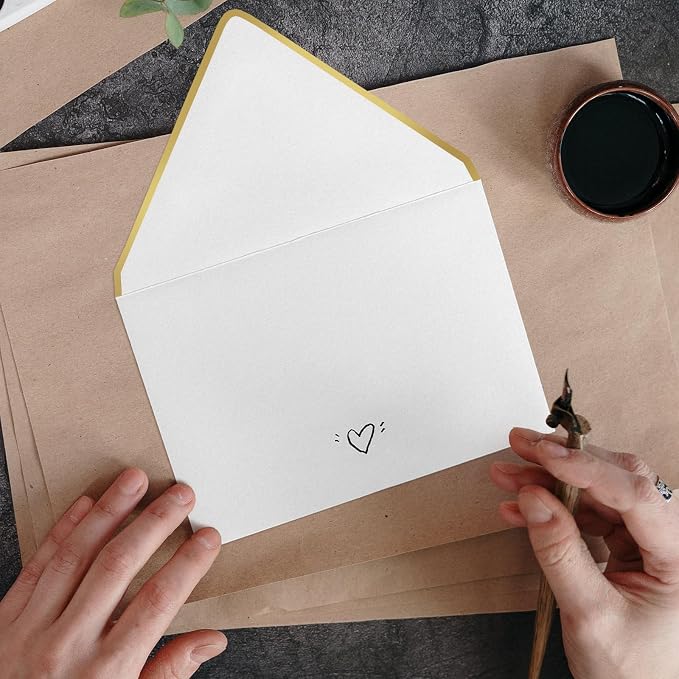 A7 White Envelopes 50 Pcs, Goefun 5x7 V-Flap Fancy Envelopes - Image 6