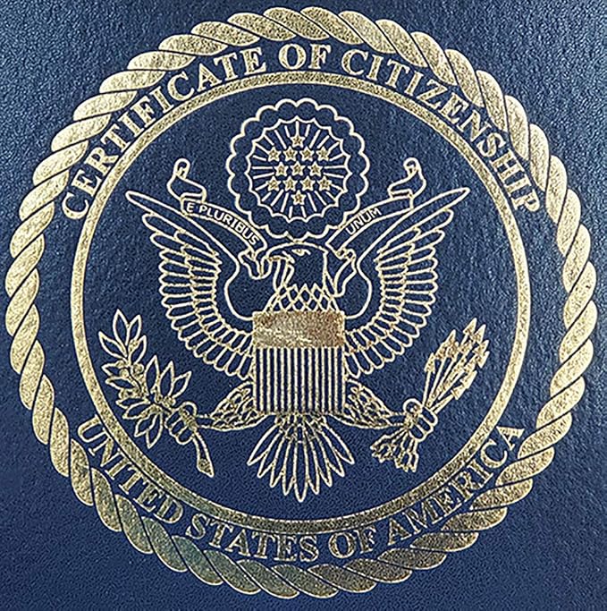 US Naturalization and Citizenship Certificate Holder. Gold American Eagle - Image 4