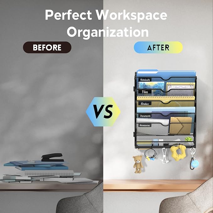 SUPEASY 6 Tier Wall File Organizer - Image 8