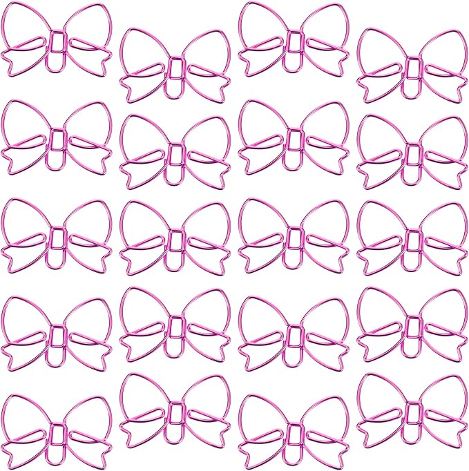 100PCS Pink Paper Clips, Ymapinc Cute Bow Small Paperclips, Fancy Metal by Unknown