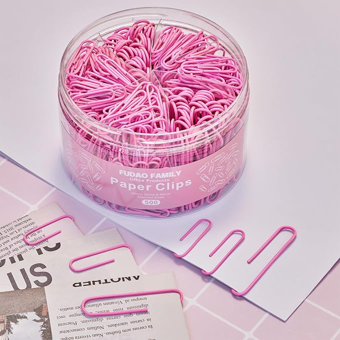 FUDAO FAMILY 500pcs Paper Clips Assorted Sizes, Medium and Large（1.1inch - Image 5