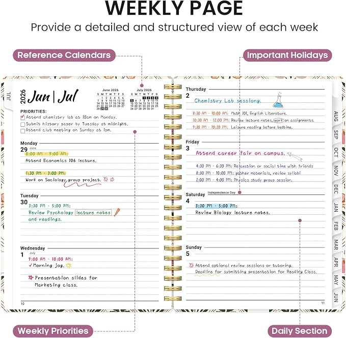 Planner 2026-2027, Academic Monthly and Weekly Calendar Planner - Image 3