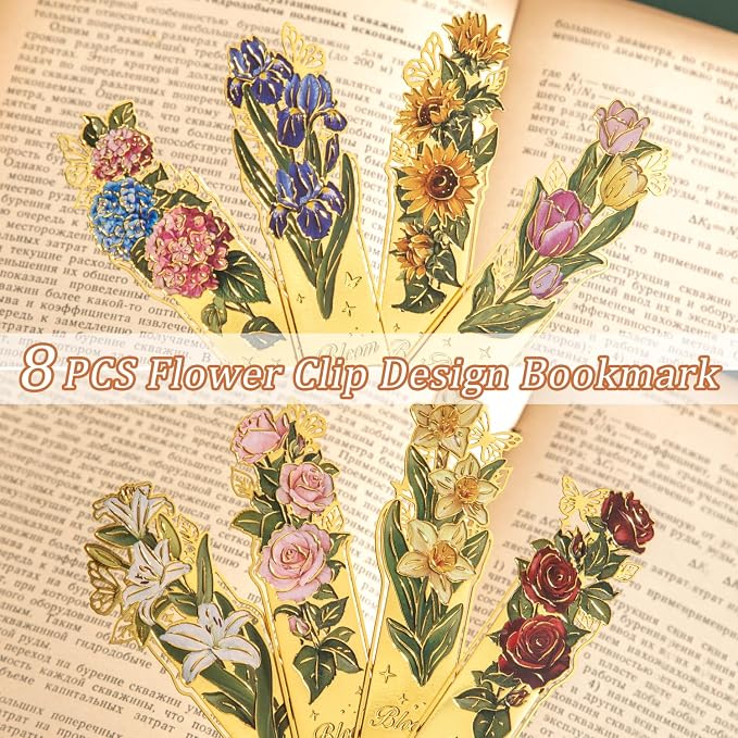 8 Pieces Metal Clip Bookmarks - Image 6