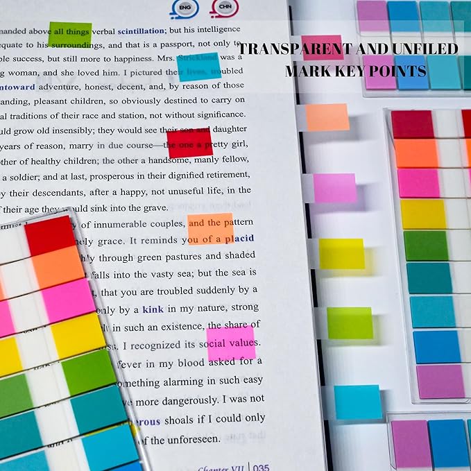 Ericter 1080 Pcs Sticky Tabs for Books, 9 Color Repositionable Annotation Page Tabs, Writable Index Flags for Notebooks, Organizing Study Office Supplies-DeskLoop Office