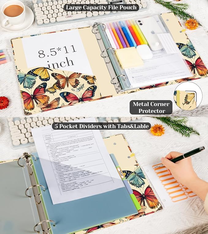 3 Ring Binder 2 Inch for 8.5"x11" Paper, Three Ring Binders - Image 3