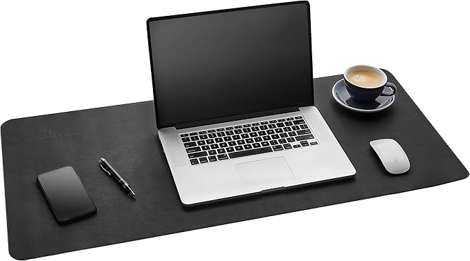 Gallaway Leather Desk Mat, Office Writing Desk Pad, Large 36" x 17" Black by GallawayLeather