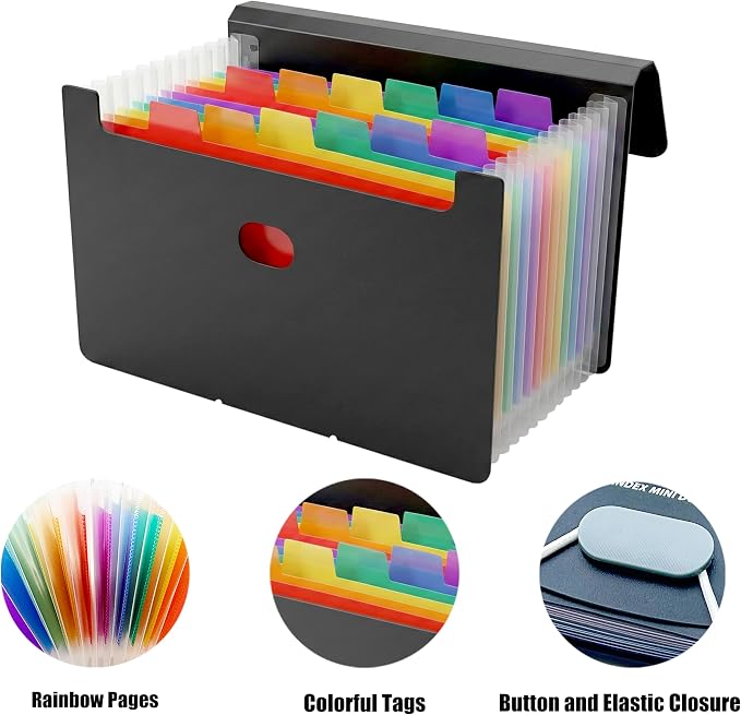 2 Pack 13 Pocket Small Accordion File Organizer, 7x4.5 Inches, Expanding File - Image 4