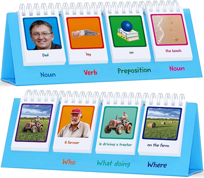 Sentence Flip Charts, 80 Double Sided Cards 40 Sentences, Learn Parts of Speech by SpriteGru