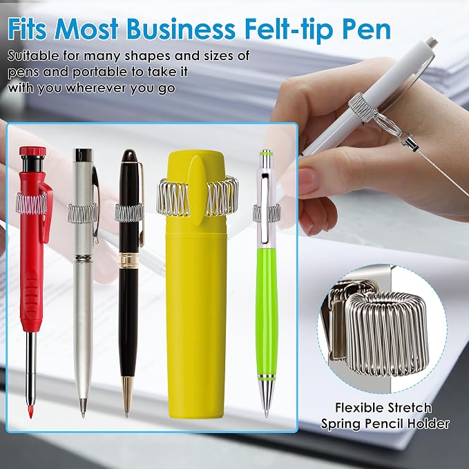 2 Pcs Heavy Duty Retractable Pull Pen Pencil Holder, 27.5 Inch Pen Lanyard - Image 5