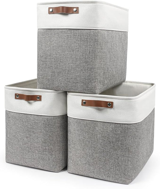 Bagnizer Large Fabric Storage Baskets | 50L Storage Bins, Decorative Linen by Bagnizer