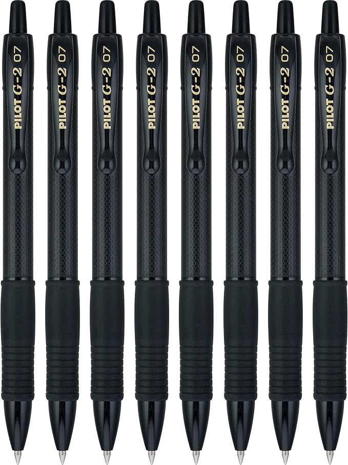 Pilot, G2 Edge Premium Gel Roller Pens, Fine Point 0.7 mm, Black, Pack of 8-DeskLoop Office