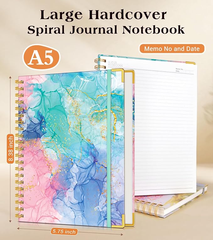 Lined Spiral Notebook Journal for Women, 150 Pages Cute Notebooks 5.75” x 8.38” - Image 2