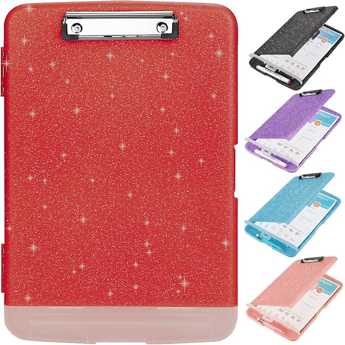 Glitter Clipboard with Storage, Storage Clipboard with Pen Holder, A4 Binder by SFLHHDM