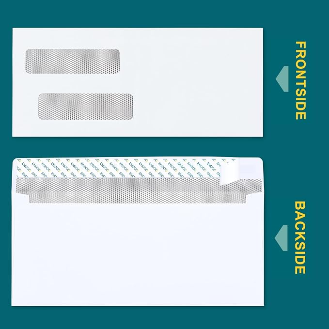 #10 Double Window Security Envelopes Self Seal - Image 2