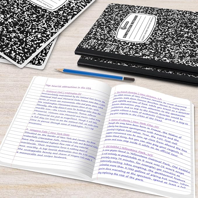 Rosmonde 12 Pack Composition Notebook Wide Ruled Bulk, 200 Pages, 9-3/4 x 7-1/2" - Image 7