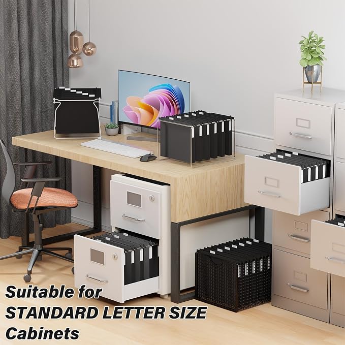 ANSOOK Hanging File Folders Letter Size, Heavy Duty 1" Hang Folder - Image 7