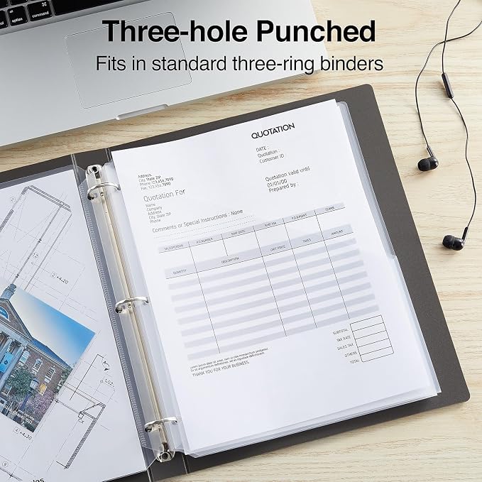 Staples Poly Binder Pocket, 3‑Hole Punched – 5/Pack - Image 4