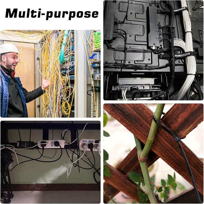 Zip Ties 8 inch, 5000 Pack Black Zip Ties, Self-Locking Nylon Cable Ties - Image 7