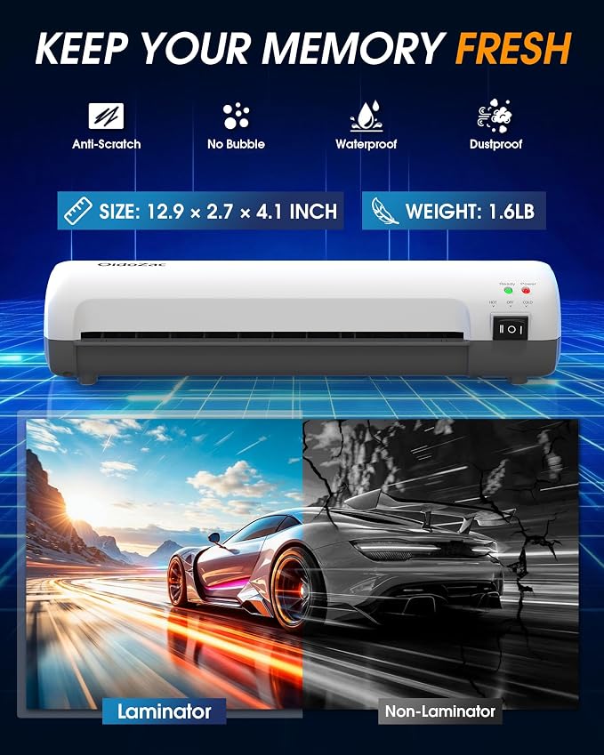 9 Inch Laminator Machine with Hot & Cold Modes, Portable Thermal Laminator A4 - Image 6