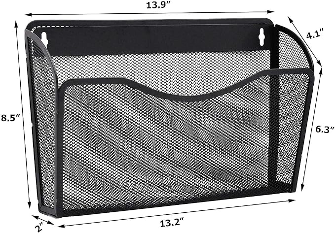 EASEPRES 6 Single Pocket Mesh Hanging File Organizer, Vertical Wall Mounted - Image 2